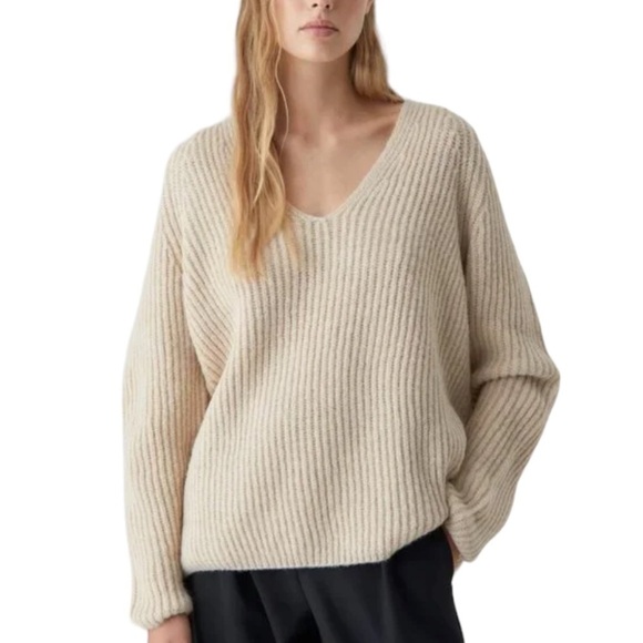 Closed Royal Baby Alpaca Sweater V Neck Oversized in Nude - Picture 1 of 13